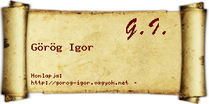 Görög Igor névjegykártya